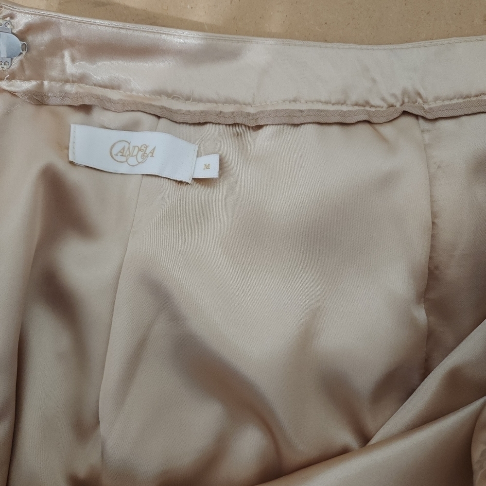 Candela Gold Sequin A- line Skirt Size M - Picture 6 of 9